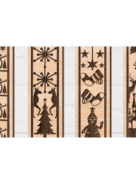 Σετ των 2 Intra απο ξύλο plywood 3mm-4mm πάχος Χριστουγεννιάτικη δέσμη σελιδοδεικτών Δίασταση 15x15 cm INTRAFABR-107173639