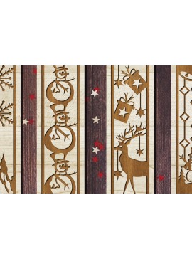Σετ των 2 Intra απο ξύλο plywood 3mm-4mm πάχος Χριστουγεννιάτικη δέσμη σελιδοδεικτών Δίασταση 15x15 cm INTRAFABR-107173647