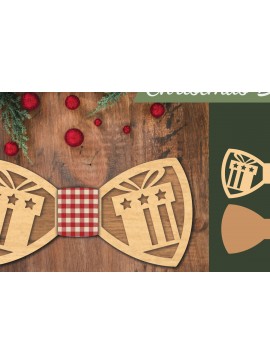 Σετ των 2 Intra απο ξύλο plywood 3mm-4mm πάχος Χριστουγεννιάτικο παπιγιόν με λέιζερ 8 Δίασταση 15x15 cm INTRAFABR-112075517