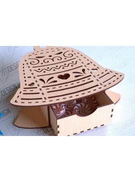 Σετ των 2 Intra απο ξύλο plywood 3mm-4mm πάχος Χριστουγεννιάτικο κουτί | CNC Δίασταση 15x15 cm INTRAFABR-86166865