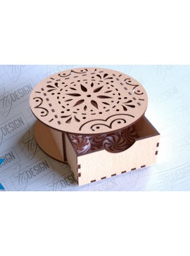 Σετ των 2 Intra απο ξύλο plywood 3mm-4mm πάχος Χριστουγεννιάτικο κουτί | CNC Δίασταση 15x15 cm INTRAFABR-86166884