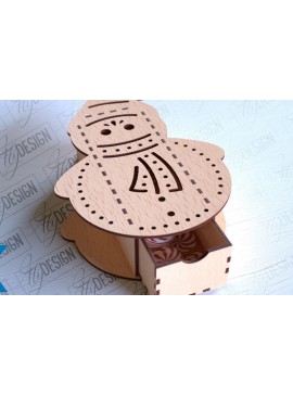 Σετ των 3 Intra απο ξύλο plywood 3mm-4mm πάχος Χριστουγεννιάτικο κουτί | CNC Δίασταση 15x15 cm INTRAFABR-86166972