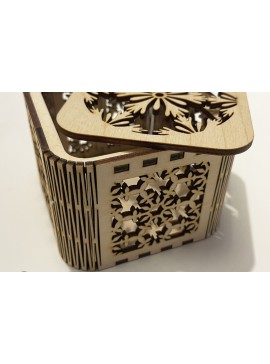 Σετ των 2 Intra απο ξύλο plywood 3mm-4mm πάχος Χριστουγεννιάτικο κουτί, πολυστρωματική διακόσμηση σπιτιού Δίασταση 15x15 cm INTRAFABR-83650461