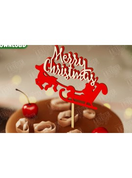 Σετ των 2 Intra απο ξύλο plywood 3mm-4mm πάχος Χριστουγεννιάτικο Cake Topper | Χριστουγεννιάτικο σημάδι Δίασταση 15x15 cm INTRAFABR-108030963