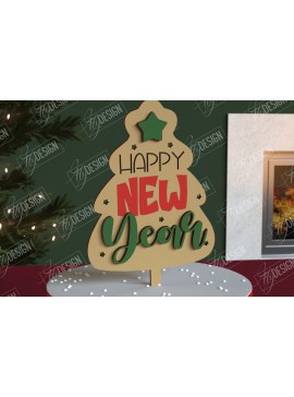 Σετ των 2 Intra απο ξύλο plywood 3mm-4mm πάχος Χριστουγεννιάτικο Cake Topper | Διακοπές | CNC Δίασταση 15x15 cm INTRAFABR-111361448