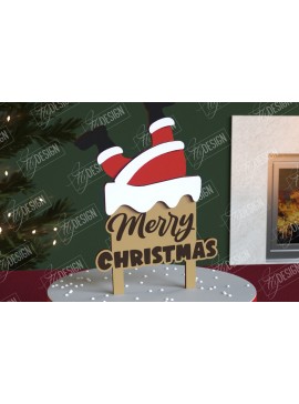 Σετ των 2 Intra απο ξύλο plywood 3mm-4mm πάχος Χριστουγεννιάτικο Cake Topper | Διακοπές | CNC Δίασταση 15x15 cm INTRAFABR-111361420