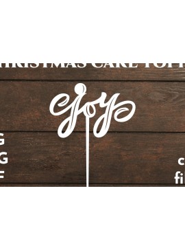 Σετ των 2 Intra απο ξύλο plywood 3mm-4mm πάχος Χριστουγεννιάτικο Cake Topper. Joy . Λέιζερ Δίασταση 15x15 cm INTRAFABR-19888170