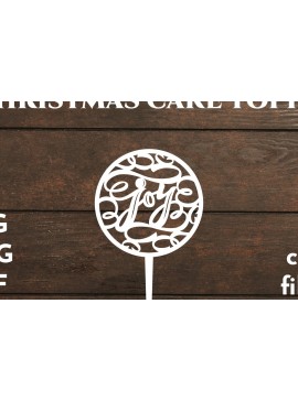 Σετ των 2 Intra απο ξύλο plywood 3mm-4mm πάχος Χριστουγεννιάτικο Cake Topper. Joy . Λέιζερ Δίασταση 15x15 cm INTRAFABR-19891075