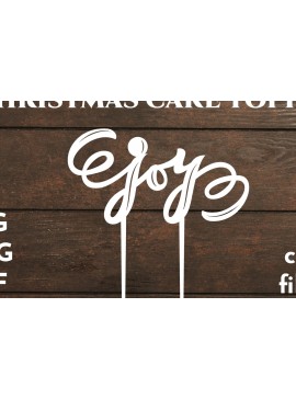 Σετ των 2 Intra απο ξύλο plywood 3mm-4mm πάχος Χριστουγεννιάτικο Cake Topper. Joy . Λέιζερ Δίασταση 15x15 cm INTRAFABR-19888090