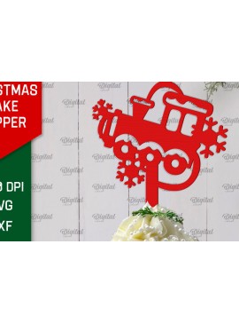 Σετ των 2 Intra απο ξύλο plywood 3mm-4mm πάχος Χριστουγεννιάτικο κέικ Topper σχέδιο κοπής με λέιζερ Δίασταση 15x15 cm INTRAFABR-104179980