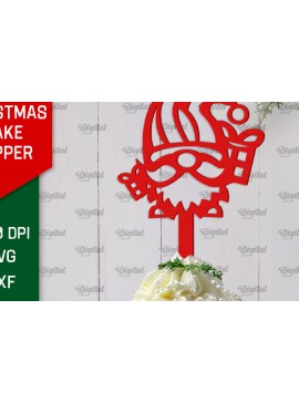 Σετ των 2 Intra απο ξύλο plywood 3mm-4mm πάχος Χριστουγεννιάτικο κέικ Topper σχέδιο κοπής με λέιζερ Δίασταση 15x15 cm INTRAFABR-104179994