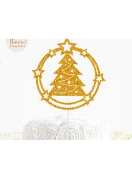 Σετ των 2 Intra απο ξύλο plywood 3mm-4mm πάχος Christmas Cake Topper Δίασταση 15x15 cm INTRAFABR-45083831