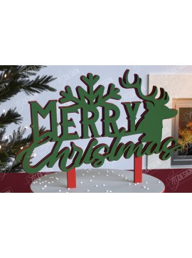 Σετ των 2 Intra απο ξύλο plywood 3mm-4mm πάχος Χριστουγεννιάτικο Cake Topper | Πρωτοχρονιά | CNC Δίασταση 15x15 cm INTRAFABR-108120093