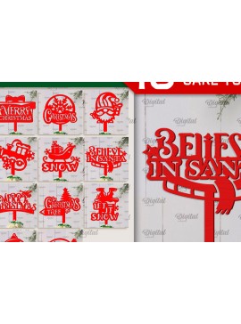 Σετ των 3 Intra απο ξύλο plywood 3mm-4mm πάχος Χριστουγεννιάτικο Cake κοπής με λέιζερ Δίασταση 15x15 cm INTRAFABR-104181654