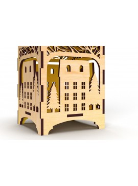 Σετ των 3 Intra απο ξύλο plywood 3mm-4mm πάχος Χριστουγεννιάτικη θήκη κεριού 01 Δίασταση 5x5 cm INTRAFABR-83291194