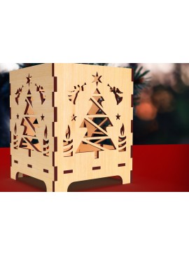 Σετ των 2 Intra απο ξύλο plywood 3mm-4mm πάχος Χριστουγεννιάτικο Κηροπήγιο5 Δίασταση 15x15 cm INTRAFABR-82756777