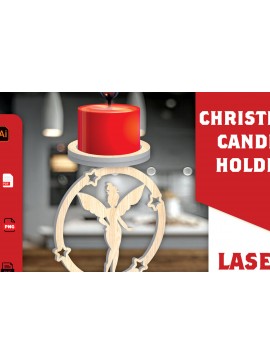 Σετ των 2 Intra απο ξύλο plywood 3mm-4mm πάχος Χριστουγεννιάτικη Κηροπήγαδα Δίασταση 15x15 cm INTRAFABR-108454497