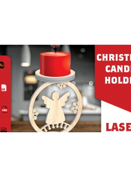 Σετ των 2 Intra απο ξύλο plywood 3mm-4mm πάχος Χριστουγεννιάτικη Κηροπήγαδα Δίασταση 15x15 cm INTRAFABR-108454541