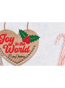 Σετ των 2 Intra απο ξύλο plywood 3mm-4mm πάχος Αντίστροφη μέτρηση για τα χριστουγεννιάτικα γλυκά | Μέρες Μέχρι Δίασταση 15x15 cm INTRAFABR-109730466