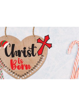 Σετ των 2 Intra απο ξύλο plywood 3mm-4mm πάχος Αντίστροφη μέτρηση για τα χριστουγεννιάτικα γλυκά | Μέρες Μέχρι Δίασταση 15x15 cm INTRAFABR-110422578