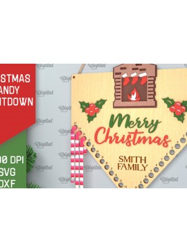 Σετ των 2 Intra απο ξύλο plywood 3mm-4mm πάχος αντίστροφη μέτρηση για τα Χριστούγεννα Δίασταση 15x15 cm INTRAFABR-102771338