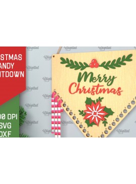 Σετ των 2 Intra απο ξύλο plywood 3mm-4mm πάχος αντίστροφη μέτρηση για τα Χριστούγεννα Δίασταση 15x15 cm INTRAFABR-102771243