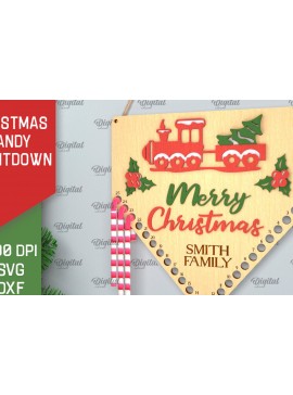 Σετ των 2 Intra απο ξύλο plywood 3mm-4mm πάχος αντίστροφη μέτρηση για τα Χριστούγεννα Δίασταση 15x15 cm INTRAFABR-102771272