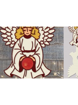 Σετ των 2 Intra απο ξύλο plywood 3mm-4mm πάχος Christmas Candy Holder Angel |Cut Design Δίασταση 15x15 cm INTRAFABR-76135160