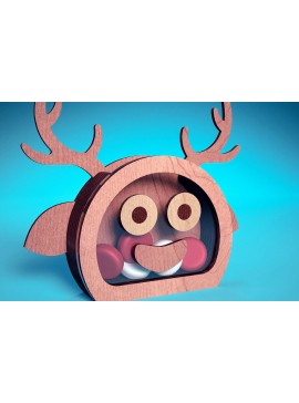 Σετ των 2 Intra απο ξύλο plywood 3mm-4mm πάχος Χριστουγεννιάτικη θήκη καραμέλας με | Δίασταση 15x15 cm INTRAFABR-71450890