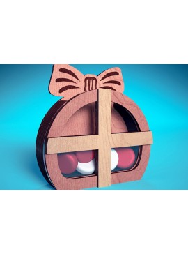 Σετ των 2 Intra απο ξύλο plywood 3mm-4mm πάχος Χριστουγεννιάτικη θήκη καραμέλας με | Δίασταση 15x15 cm INTRAFABR-71450965