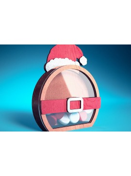 Σετ των 2 Intra απο ξύλο plywood 3mm-4mm πάχος Χριστουγεννιάτικη θήκη καραμέλας με | Δίασταση 15x15 cm INTRAFABR-72172137