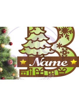 Intra απο ξύλο plywood 3mm-4mm πάχος Χριστουγεννιάτικο μονόγραμμα κεφαλαίο Γράμμα B Δίασταση 30x20 cm INTRAFABR-79721397