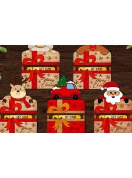 Σετ των 2 Intra απο ξύλο plywood 3mm-4mm πάχος Θήκη χριστουγεννιάτικων καρτών με λέιζερ Δίασταση 15x15 cm INTRAFABR-103303779