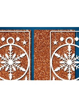 Σετ των 2 Intra απο ξύλο plywood 3mm-4mm πάχος Χριστουγεννιάτικη κάρτα Δίασταση 30x30 cm INTRAFABR-42130102