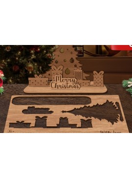 Σετ των 3 Intra απο ξύλο plywood 3mm-4mm πάχος Χριστουγεννιάτικη κάρτα Δίασταση 6x6 cm INTRAFABR-106063011