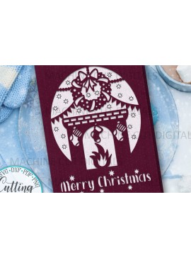 Σετ των 3 Intra απο ξύλο plywood 3mm-4mm πάχος Κόψιμο με λέιζερ με χριστουγεννιάτικη κάρτα Δίασταση 5x7 cm INTRAFABR-7003985