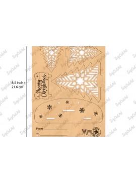 Σετ των 2 Intra απο ξύλο plywood 3mm-4mm πάχος Χριστουγεννιάτικη βάση καρτών, Χριστουγεννιάτικο δώρο Δίασταση 15x15 cm INTRAFABR-83384659