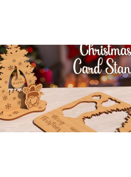 Σετ των 2 Intra απο ξύλο plywood 3mm-4mm πάχος Κόψιμο με λέιζερ βάση Χριστουγεννιάτικων καρτών Δίασταση 15x15 cm INTRAFABR-79520534