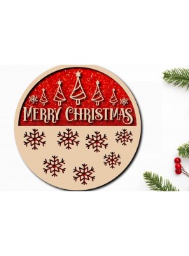 Σετ των 2 Intra απο ξύλο plywood 3mm-4mm πάχος Christmas Cardinal Bird Sign Cut  Δίασταση 15x15 cm INTRAFABR-40804146