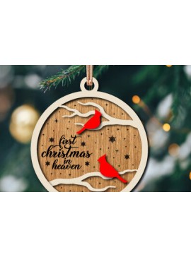 Σετ των 3 Intra απο ξύλο plywood 3mm-4mm πάχος Χριστουγεννιάτικο καρδινάλιο στολίδι με λέιζερ Δίασταση 8x8 cm INTRAFABR-76420252