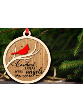 Σετ των 3 Intra απο ξύλο plywood 3mm-4mm πάχος Χριστουγεννιάτικο καρδινάλιο στολίδι με λέιζερ Δίασταση 8x8 cm INTRAFABR-76118847