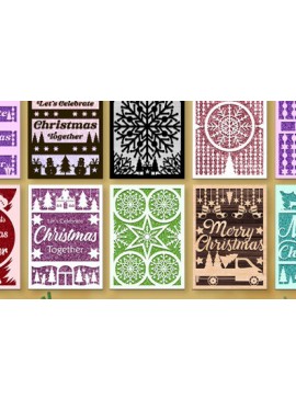 Σετ των 2 Intra απο ξύλο plywood 3mm-4mm πάχος χριστουγεννιάτικων καρτών Papercut Δίασταση 15x15 cm INTRAFABR-81580879