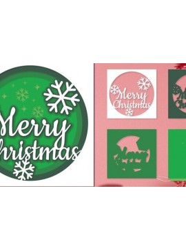 Intra απο ξύλο plywood 3mm-4mm πάχος Χριστουγεννιάτικες κάρτες Christmas Layered Δίασταση 750x500 cm INTRAFABR-77377095