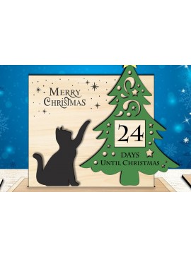 Σετ των 3 Intra απο ξύλο plywood 3mm-4mm πάχος Μετρητής αντίστροφης μέτρησης για τα κατοικίδια Χριστουγέννων Δίασταση 15x15 cm INTRAFABR-111602551