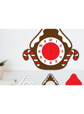 Σετ των 2 Intra απο ξύλο plywood 3mm-4mm πάχος κοπής με λέιζερ με στρώματα Χριστουγεννιάτικου ρολογιού Δίασταση 15x15 cm INTRAFABR-110784203