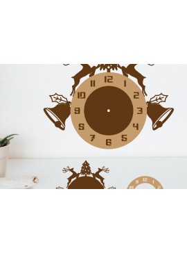 Σετ των 2 Intra απο ξύλο plywood 3mm-4mm πάχος κοπής με λέιζερ με στρώματα Χριστουγεννιάτικου ρολογιού Δίασταση 15x15 cm INTRAFABR-107351473