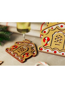Σετ των 3 Intra απο ξύλο plywood 3mm-4mm πάχος Χριστουγεννιάτικο σουβέρ| Κύπελλο σουβέρ |Διακοπές Δίασταση 15x15 cm INTRAFABR-107886259