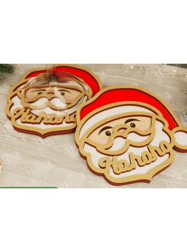 Σετ των 2 Intra απο ξύλο plywood 3mm-4mm πάχος Χριστουγεννιάτικο σουβέρ | Διακοπές | Άγιος Βασίλης Δίασταση 15x15 cm INTRAFABR-107016814