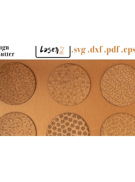 Σετ των 2 Intra απο ξύλο plywood 3mm-4mm πάχος Χριστουγεννιάτικα σουβέρ Circle File 4  Δίασταση 30x20 cm INTRAFABR-82475447