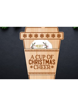 Σετ των 2 Intra απο ξύλο plywood 3mm-4mm πάχος Θήκη δώρου για χριστουγεννιάτικο καφέ Δίασταση 15x15 cm INTRAFABR-77792220